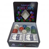 Настольная игра "Покер", 100 фишек, 2 колоды карт, 20*20,5*5,5см, К8095