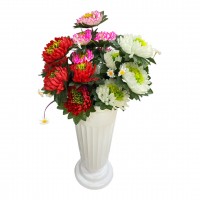 Декоративные цветы "Астра-букет", пластик, ткань, 7шт/букет, 80см