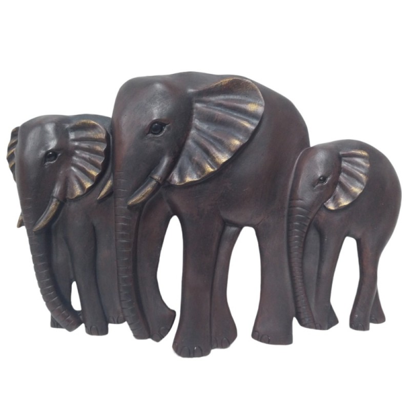 KEN78050  (2-16) Панно Три слона под чугун,31*4*22см