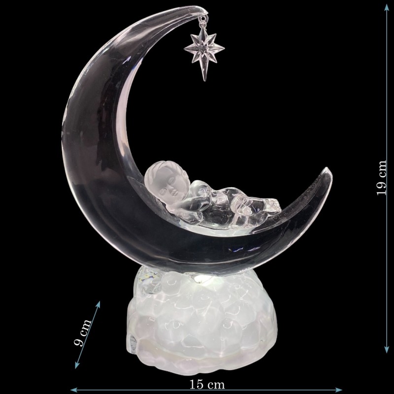 AK8321  (1-24) Младенец спящий на луне со светом 15*9*18 см