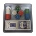 Набор для покера в железной коробке 100 фишек с номиналом, 2 колоды карт, 20*20,5*5,5см, К8095