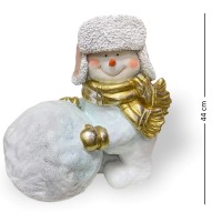 Фигурка "Снеговик с шаром", полистоун H-44см L-40см, НФ137