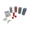 Покерный набор в металлическом кейсес замком, фишки, карты, 21*23*7см, 6601 (8)