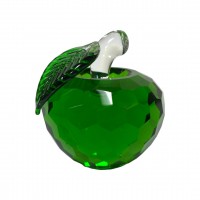 YW-00093 (60) Фигурка из стекла "Яблоко", зеленое, 6*6 см