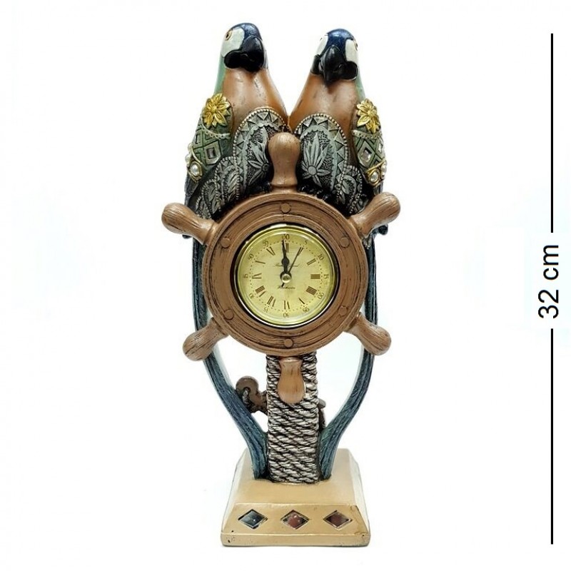 F-PK11196  (1-8) Часы с попугаями 15*10*32см