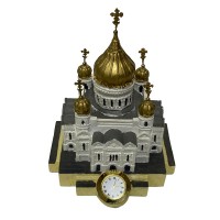 Декоративная фигурка с часами "Храм Христа Спасителя", полистоун, 12*14см 2в