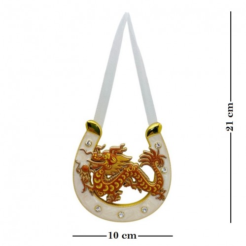 Декоративная подкова Китайский дракон с эмалью и стразами, 10*0,9*10,3см, (HG-21901  (48))