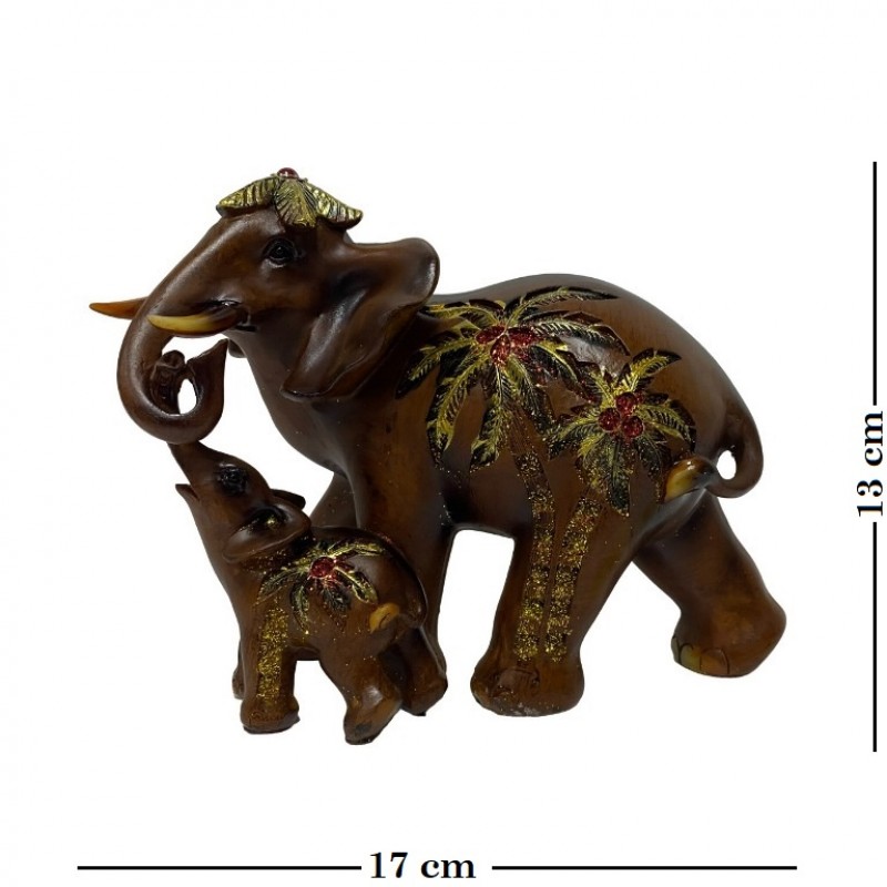 EPW31956  (1-12) Слон со слоненком 18*9*14см