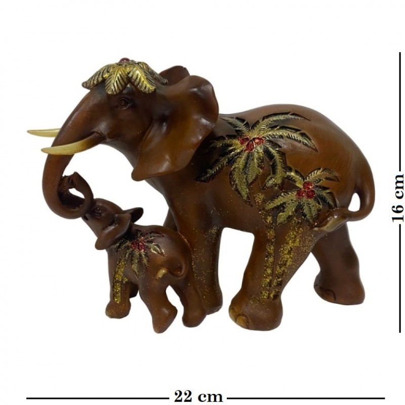 EPW31954  (1-8) Слон со слоненком 22*11*16см