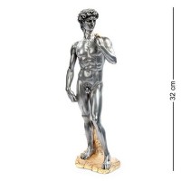 Статуэтка "Давид-Микеланджело", полистоун, под олово, 11*32см, WS-25