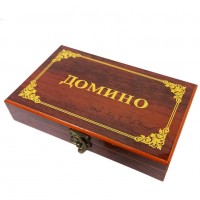 Настольная игра - Домино, в деревянной шкатулке, 20,5*13*4,5см, К8083