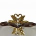Блюдце для колец - сердце с лебедями, с хрусталиками Swarovski, 10*9,5*2см (1156)