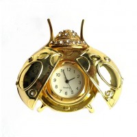 Настольный металлический сувенир с часами "Жук" JH-06  5*6*3см
