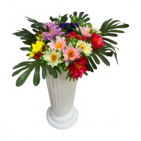 Декоративные цветы "Пионы-букет", пластик, ткань, 7шт/букет, 50см