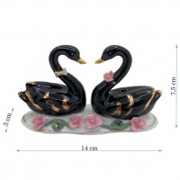 Фигурка "Пара черных лебедей", фарфор, 8*13см, 11020