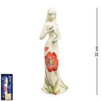 Фигурка "Девушка с цветами", фарфор, h=32см. JP-155/ 3 (Pavone)